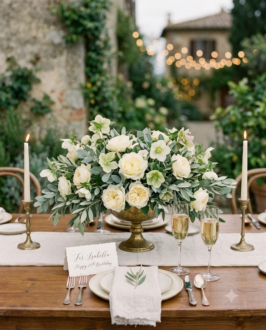 Table de fête fleurie pour une réception privée