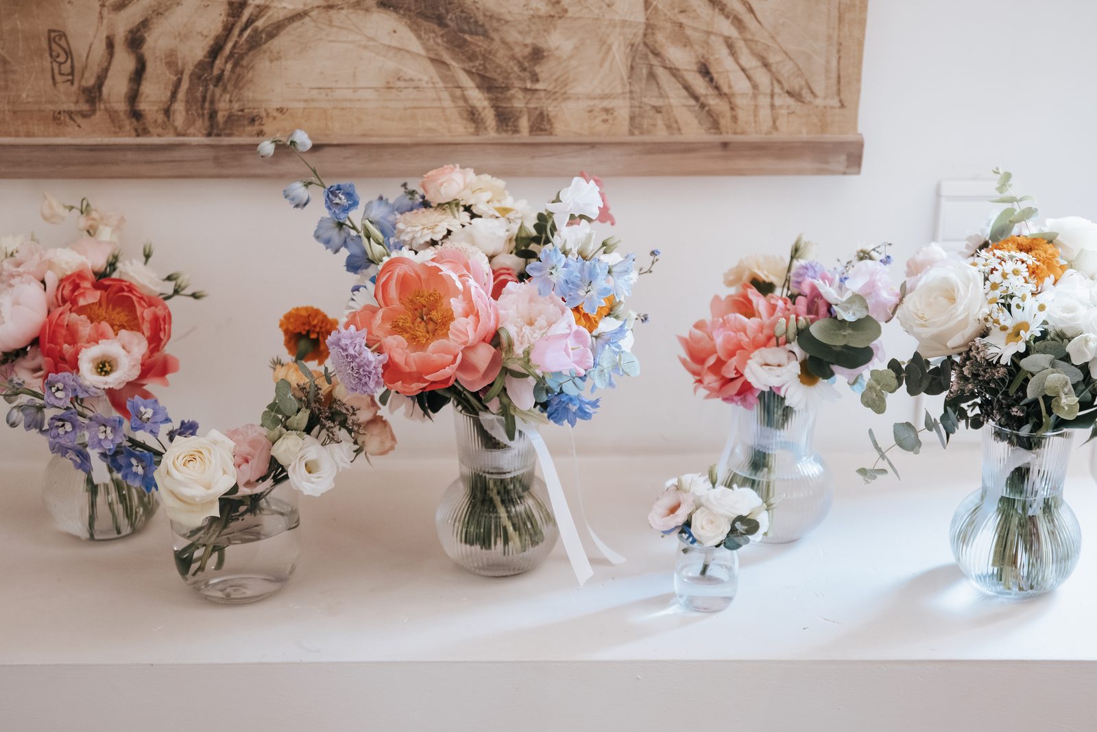 Série de compositions en vases
