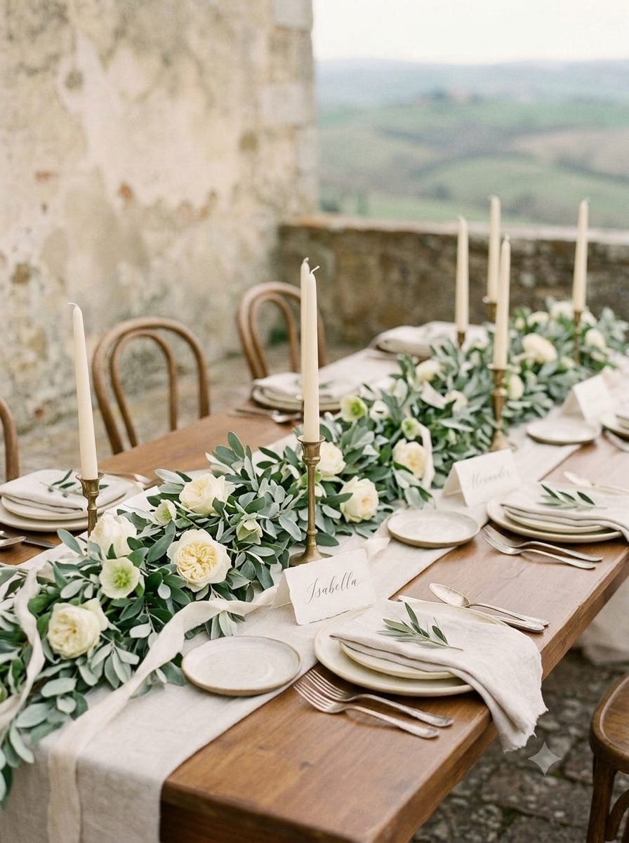 Table de réception fleurie