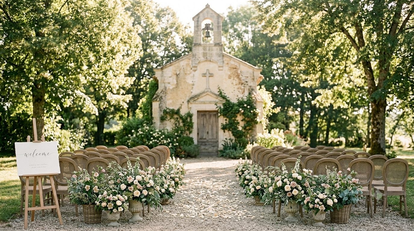 Arche florale de cérémonie de mariage