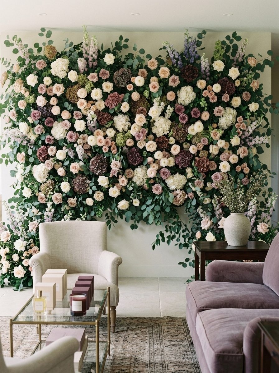 Mur végétal fleuri sur mesure